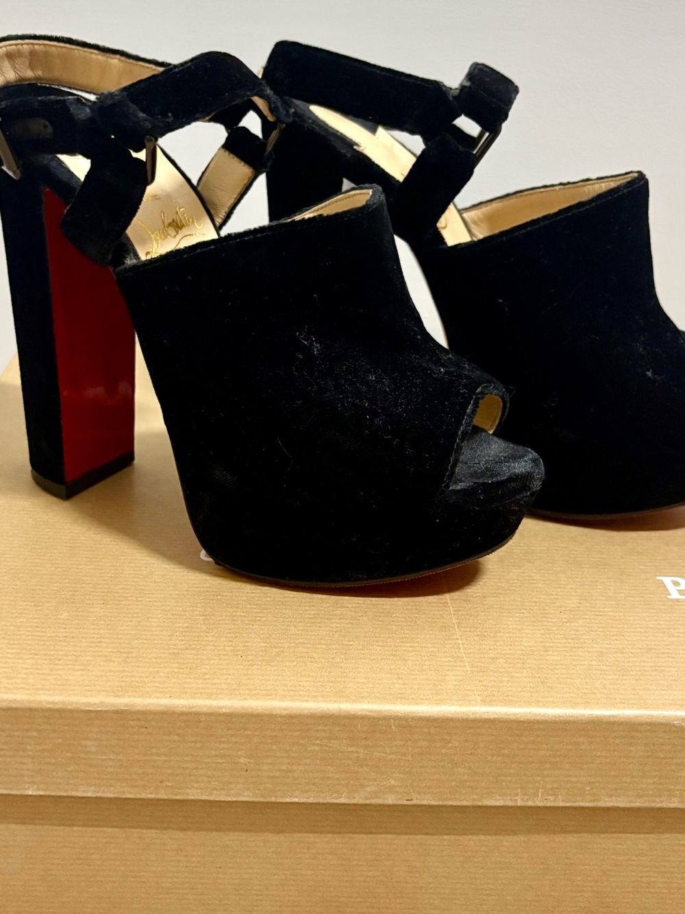 Christian Louboutin Tamila 140 | Velvet Platform Heels | sz 36.5 - Picture 5 of 8